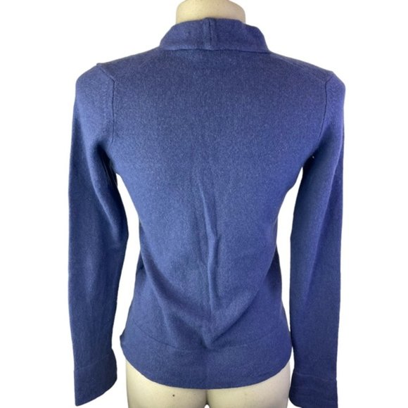 FIGINI 100% Cashmere Blue/Purple V-Neck Sweater *No Size Fits S/M* Made in Italy - Picture 3 of 9